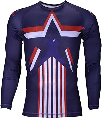 American Jiu Jitsu Stars N Stripes Rashguard - Blue - Large