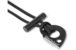 überleben Leicht Fire Starting Necklace - Survival Necklace - 5/16" Thick Ferro Rod Necklace & Fire Striker, 12,000 Strikes - Waterproof Flint and Steel Paracord Necklace, Firestarter Lanyard