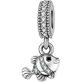 925 Sterling Silver Fish Charm Animal Charm Birthday Charm Love Charm for Pandora Charm Bracelet