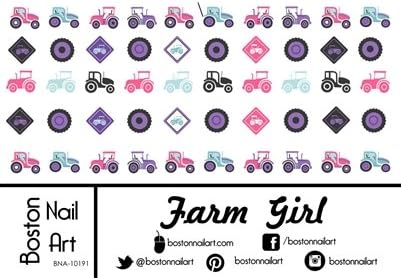 Farm Girl - Waterslide Nail Decals - 50pc