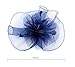 Urban CoCo Women's Elegant Flower Feather and Veil Fascinator Cocktail Party Hair Clip Hat (# 5 Navy Blue)