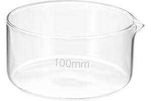 PATIKIL 250ml Crystallizing Dish, Borosilicate Glass Crystallizing Dished with Spout Flat Bottom Lab Dish Evaporation Dishes Transparent for Laboratory Kitchen Science Classroom