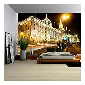 Moving Car with Blur Light Through City at Night - Removable Wall Mural | Self-Adhesive Large Wallpaper - 66x96 inches