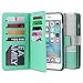 ULAK iPhone 6s Case Wallet, iPhone 6 Wallet Case, iPhone 6S Flip Case Synthetic Leather Folio 9 Card Multi-Slots for Women for Apple iPhone 6s/6 4.7 Inch (Minimal Mint Stripes)