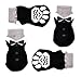 Posch Pet Socks for Dogs. Anti-Slip Knit Socks with Traction Soles for Indoor Wear. Slip On Paw Protectors. (M, Black)