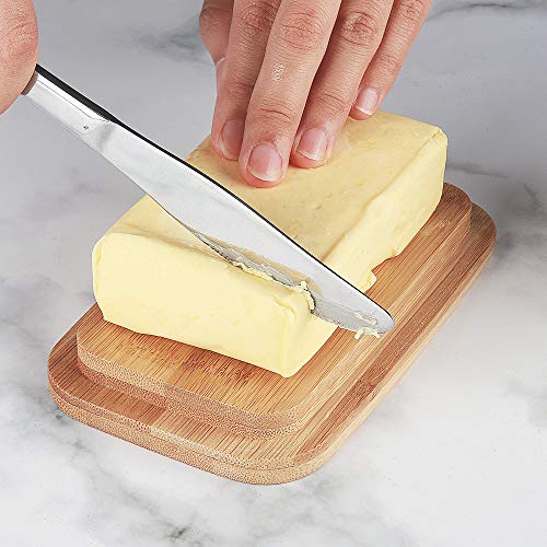 SZUAH Porcelain Butter Dish,Large Butter Keeper Container with Natural Bamboo Lid & Seal Ring(500ml). - Thumbnail 2