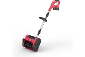 DEGGE Cordless Snow Shovel, 2 * 3-Ah Electric Snow Shovel with Directional Plate & Adjustable Handle, 21V 12" Snow Blower Bat