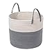 Extra Large Cotton Rope Basket 17 x 14.7 with Handles, for Baby Laundry Basket Woven Blanket Basket Nursery Bin