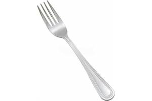 Winco 0005-06 12-Piece Dots Salad Fork Set, 18-0 Stainless Steel