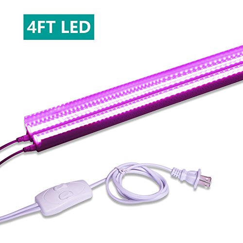 Monios L 4FT LED Grow Light Full Spectrum 60W T5 High Output Integrated Fixture with Reflector Combo for Indoor Plants