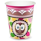 Owl Party Look Whoo's 1 Pink 9 oz. Paper Cups (8)