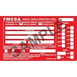20 Annual Vehicle Inspection Label - Aluminum w/Punch Boxes