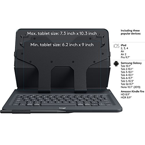 Universal Folio with Integrated Bluetooth 3.0 Keyboard for 9-10" Apple, Android, Windows Tablets
