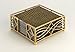 Boston International Wave Design Cocktail Napkin Holder Caddy, 5.25 x 5.25-Inches, Gold Leaf