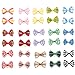 BINGPET 30 Pcs/15 Pairs Dog Hair Bows with Rubber Band Cute Plaid Bowknot Topknot Pet Grooming Dog Hair Accessories