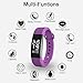 Fitness Tracker Heart Rate Monitor Touch Screen Activity Pedometer with Waterproof Smart Wristband and Sleep Monitor Smart Bracelet for Andorid and IOS, BHTSMART F1 (purple)