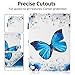 Dteck iPad 9.7 inch 2018 2017 Case / iPad Air Case / iPad Air 2 Case - Multi-Angle Viewing Auto Wake / Sleep Folio Smart Cover Stand Wallet Case for iPad 9.7 2017/2018,iPad Air 1 2,Flower Butterfly