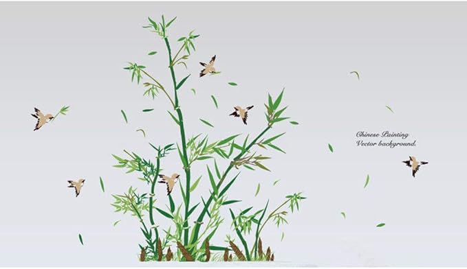 Wandaufkleber, Bambus-Pflanzenmuster, PVC, Wandbild, Wohnzimmer