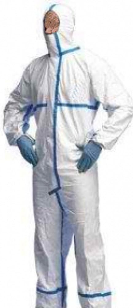 MICROSAFE SUPERIOR (LARGE - WHITE) HAZARD PROTECTION COVERALL CE TYPE 456 | INCLUDES HOOD | Disposable Coveralls | Disposable boilersuit | Forensics, Jet spray paint, Chemical resistance, Asbestos removal