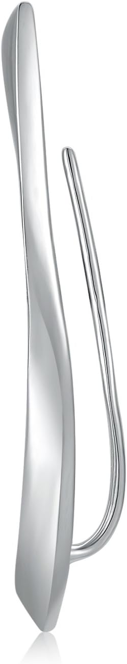 LR Accessory 925 Sterling Silver Twisted Round Bar Ear Cuff