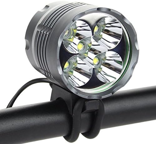 PONPY Waterproof 5600 Lumens XM-L 5T6 LED Bicycle Light 3-Mode Bike Headlight Bright Outdoor Bike Lamp Light LED Lighting Headlamp with 18650 Rechargeable Battery Pack and Charger