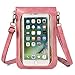 ZZJ Women's Flower PU Leather Touch Screen Wallet Purse Crossbody Shoulder Bag for Apple iPhone X / 8 7 Plus/HTC Desire 12 12+ / U11+ / Huawei P20 / P20 Pro/Nokia 5 6 8 7 Plus/LG V30 / G6 (Pink)