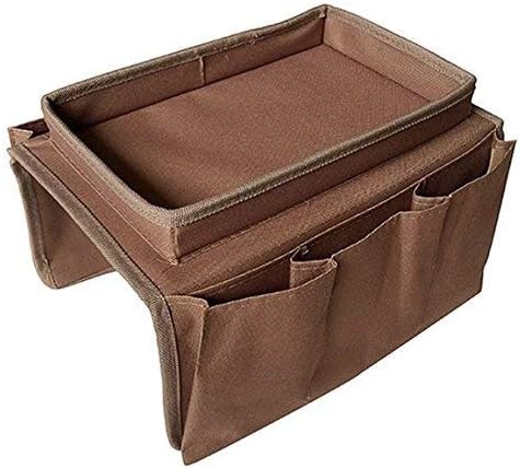 Remote Control Holder Cell Phone Holder Drapes Neatly Over Sofa Arm 6 Pockets for Audio Video Remote Controls