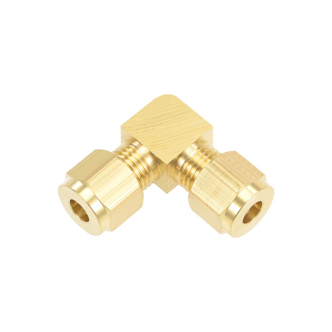 sourcing map Brass Compression Tube Fitting 6mm OD 90 Degree Elbow Pipe Adapter for Water Garden Irrigation System