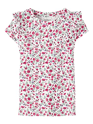 name it NMFDOTTA SS Top, Camiseta sin Mangas Muchachas, Bright White, 92