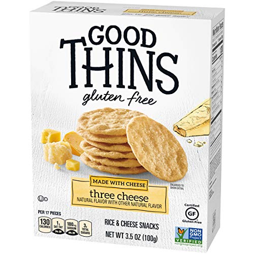 GOOD THINS THREE CHEESE RICE & CHEESE SNACKS GLUTEN FREE CRACKERS, 3.5 OZ