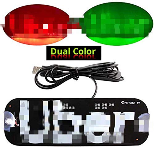 Ride Share LED USB Sign Decor - Car Lighted Window Decor Lighter Flashing Hook with Suction Cups & DC12V Car Charger Inverter, Dual Color - Thumbnail 6