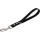 Short Dog Leash - 9 Inch Dogs Lead Grab Tab Heavy Duty Waterproof PVC Dog Training Traffic Leashes for Safety Control Behavior Correction Hiking Backup &amp; All Breeds (Black, 9'')
