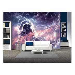 Plasmatic Nebula, Deep Outer Space Background with Stars - Removable Wall Mural | Self-Adhesive Large Wallpaper - 66x96 inches