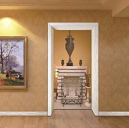 Zgqqq Vintage Russische Kamin Tur Aufkleber Fur Wohnzimmer Schlafzimmer Selbstklebende Tapeten Diy Renovierung Tur Aufkleber Neue Tur Wandbild Amazon De Kuche Haushalt
