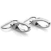 HI-BOOM Pack of 20 Metal 1 Inches Silvery Curved Lobster Clasps Swivel Trigger Clips Snap