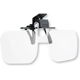 Carson Clip and Flip 2x Power Magnifying Lens (OD-14) | Flip up Magnifying Clip On Reading Glasses with 2x Power Lenses for Reading, Crafts, Jewlery, Sewing (OD-14)