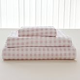 NSNLGSGC Pink Gingham Twin Sheet Set, Soft Brushed Microfiber Pink Plaid Twin Bed Sheets, 3-Pieces Sheet Set with Deep Pocket