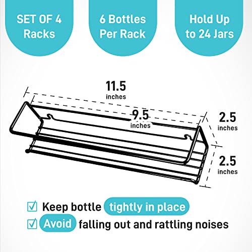 Ultimate Hostess Spice Rack Wall Mount 4Tier, SpaceSaving Wall