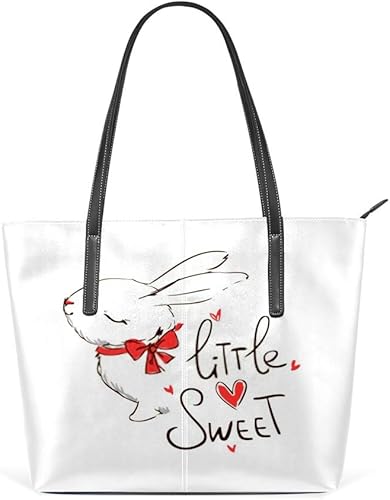 Amazon Zhigua 通勤バッグ レディース トートバッグ 大容量 ビジネスバッグ 手提げ 肩掛け かばん おしゃれ 対応 ファスナー付き 上品 Puレザー デート Ol鞄 通学 軽量 旅行 かわいいうさぎ Zhigua トートバッグ