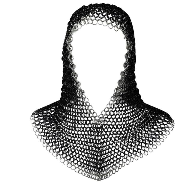 Photo 1 of **COLOR DIFFERS/ STYLE MAY ALSO DIFFER*** Medieval Warrior Chainmail Coif Armor, 18.75 Inches (BK)