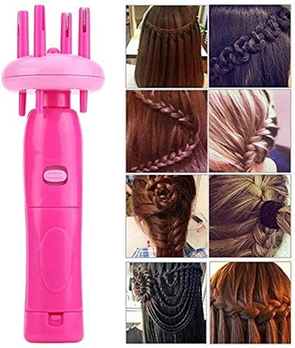 Amazon Aide Cal 自動髪編組ツール ヘアブレイダーバッテリ駆動ヘアスタイリングツールは 髪ダブル トリプルまたはクワッド三つ編みのための編組メーカーをねじります 髪ローラー髪ブレイダークイックツイストマジックツイスター髪編みツールスタイリングスタイラーバン