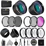 58MM Professional Lens Attachments & Filters Accessory Bundle Kit for Canon EOS Rebel T7 T7i T6i T6S T6 T5i T5 T3i SL3 SL2 SL1 EOS 80D 77D 70D 9000D 800D 760D 750D 7D DSLR Cameras, 22 Accessories