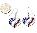 Heart Red White Blue American USA Flag Star Dangle Earrings 4th of July Independence Day Gift