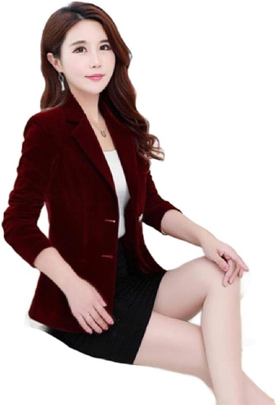 Amazon Vitryst レディースプレミアムダブルボタンジャケット チュニックキャリアベロアブレザースーツ Red L コート ジャケット 通販