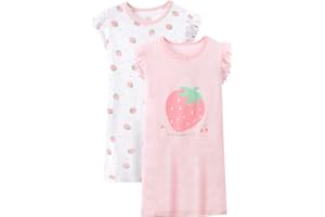BANGSAUR Girls' Dresses, Cotton Summer Night Sleep Dress, 3-12 Years