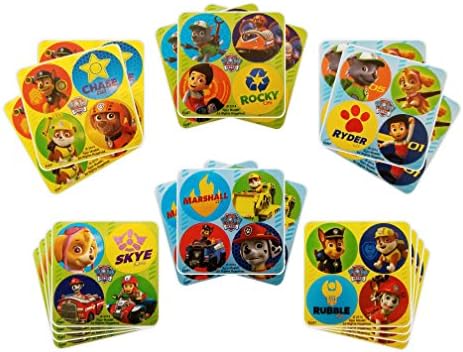 Paw Patrol Party Favors - 18 sheets 72 Count
