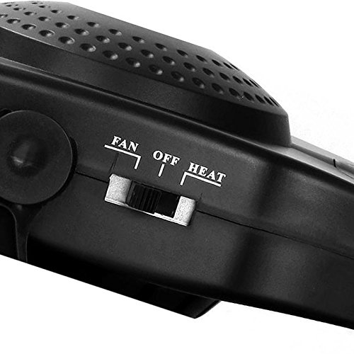 denshine 12V Car Heater/Demister Portable 30 Seconds Fast Heating 150W 2 in 1 Auto Ceramic Heater Cooling Fan 3-Outlet Plug Defrost The Windows (Black)