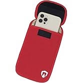 RadiArmor EMF Blocking Cell Phone Sleeve - EMF Blocking Pouch That Fits Most Cell Phones - Updated Version (Red, Large)