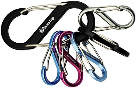 Adeeing Size-2 S-Biner Dual Spring Gate Carabiner for Climbing Small Black