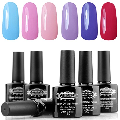 Perfect Summer Gel Nail Polish Soak Off 6 Colors Gel Varnish UV LED Manicure - Gel Polish Starter Kit 10ML 022 Perfect Summer Gel Nail Polish Soak Off 6 Colors Gel Varnish UV LED Manicure - Gel Polish Starter Kit 10ML 022